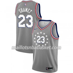 Maillot Homme Philadelphia 76ers Landry Shamet 23 2018-19 Nike City Edition Gris Swingman